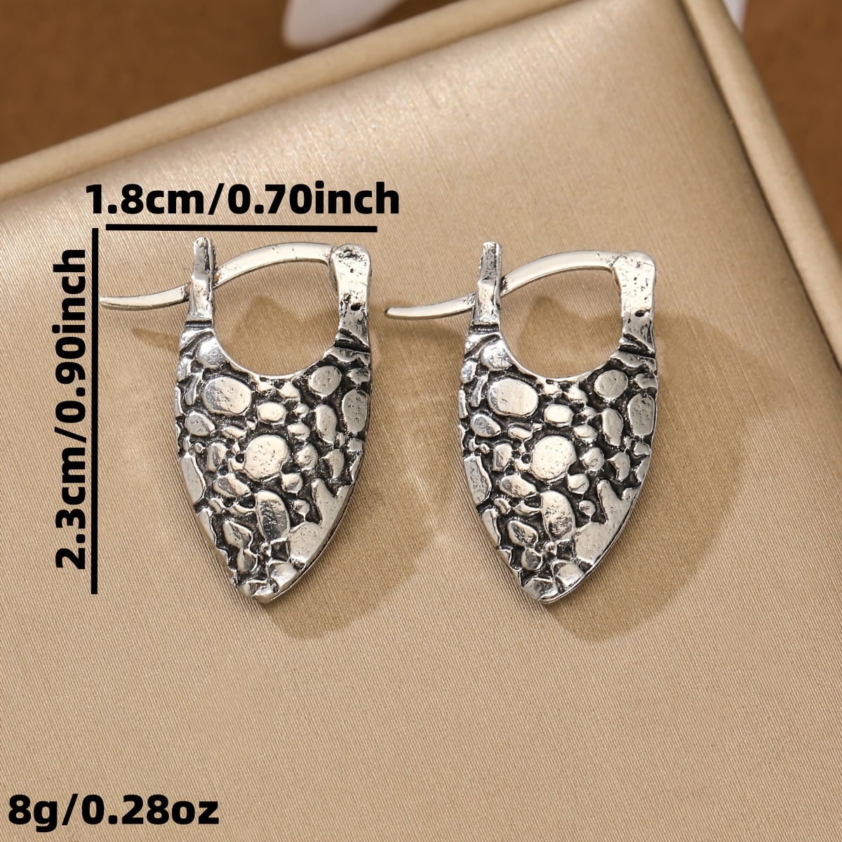 Women's Bohemian Irregular Pebble Texture Earrings, Casual Pendant
